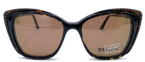 Damiani Mas173 L83 52/20 clip sole - occhiale da Vista Marrone Maculato foto laterale