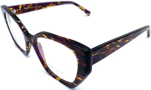 Indie Eyewear 1482 C. 001 - occhiale da Vista Striato Viola-Marrone-Giallo foto laterale