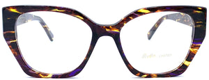 Indie Eyewear 1482 C. 001 - occhiale da Vista Striato Viola-Marrone-Giallo foto frontale