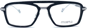 Philippe V X44 - occhiale da Vista Nero e Argento foto frontale