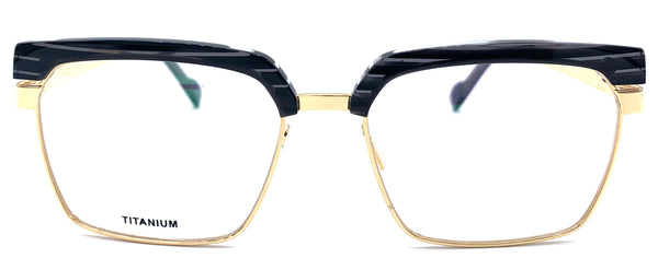 Tree Spectacles Taide titanio 3006  - occhiale da Vista Nero e Oro foto frontale