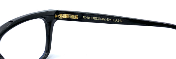 UniqueDesignMilano 19 C 04 - occhiale da Vista Nero foto laterale