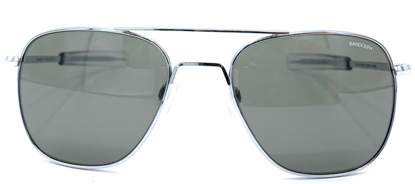 Randolph Aviator Bright Chrome 55 - occhiale da Sole Grigio foto frontale